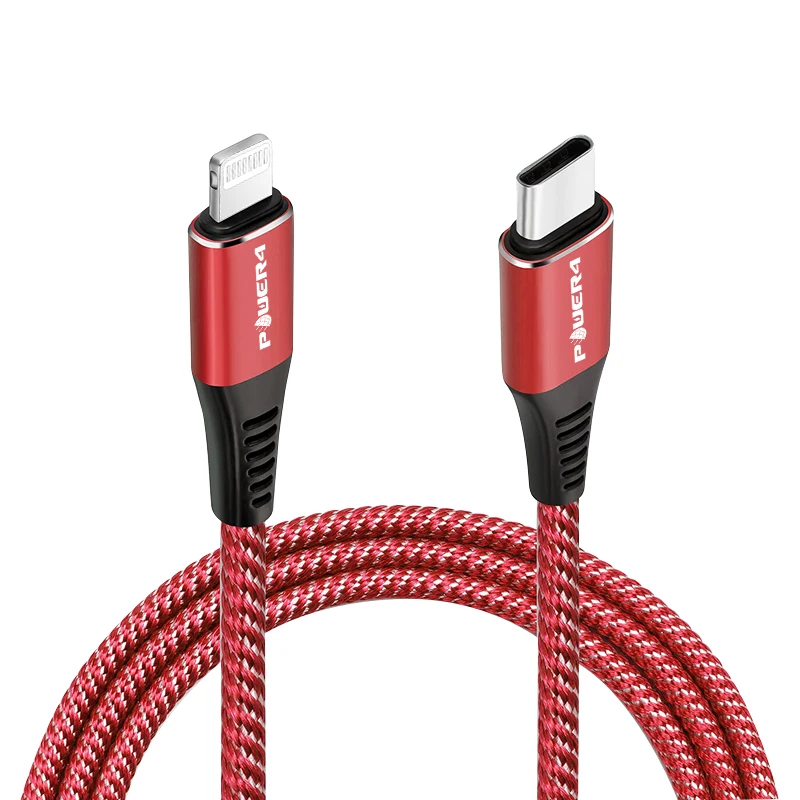 Power4 MFi кабель Lightning для usb type C PD Быстрая зарядка 18 Вт кабели Lightning для iPhone 11 Pro max XR XS iPad USB C зарядное устройство - Цвет: Red