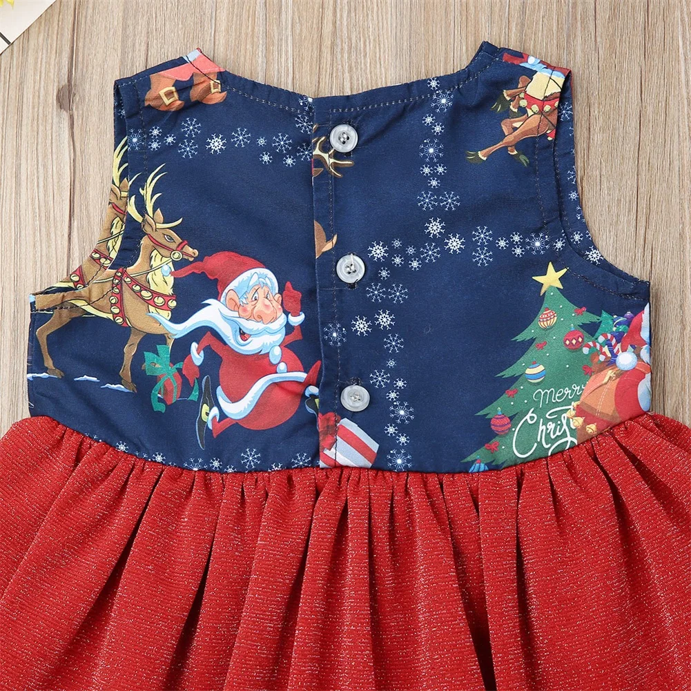 Рождественские комплекты одежды с принтом Санта-Клауса для маленьких мальчиков и девочек, комплекты одежды, рубашка/платье, пэчворк, Рождество
