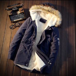 

Men Coats Winter Casual Mens dressy Tops Jacket Male Slim Thicken Fur Hooded Outwear Warm Coat Top Brand Clothing