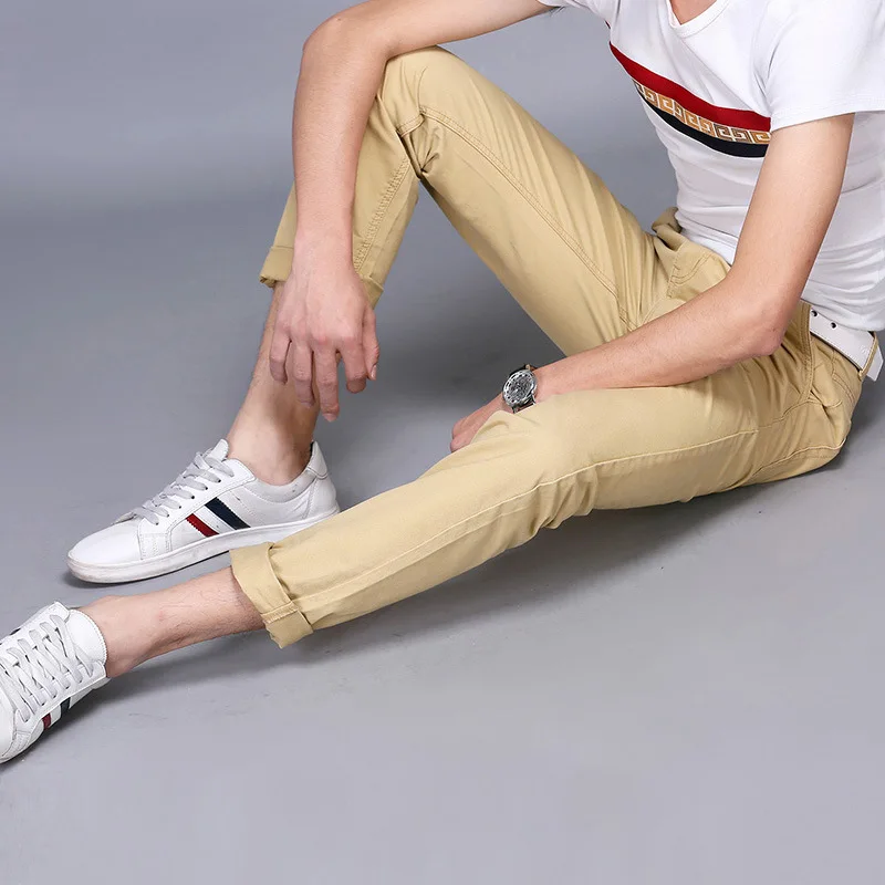Модные стильные весенне-летние мужские брюки тонкие повседневные одежда |