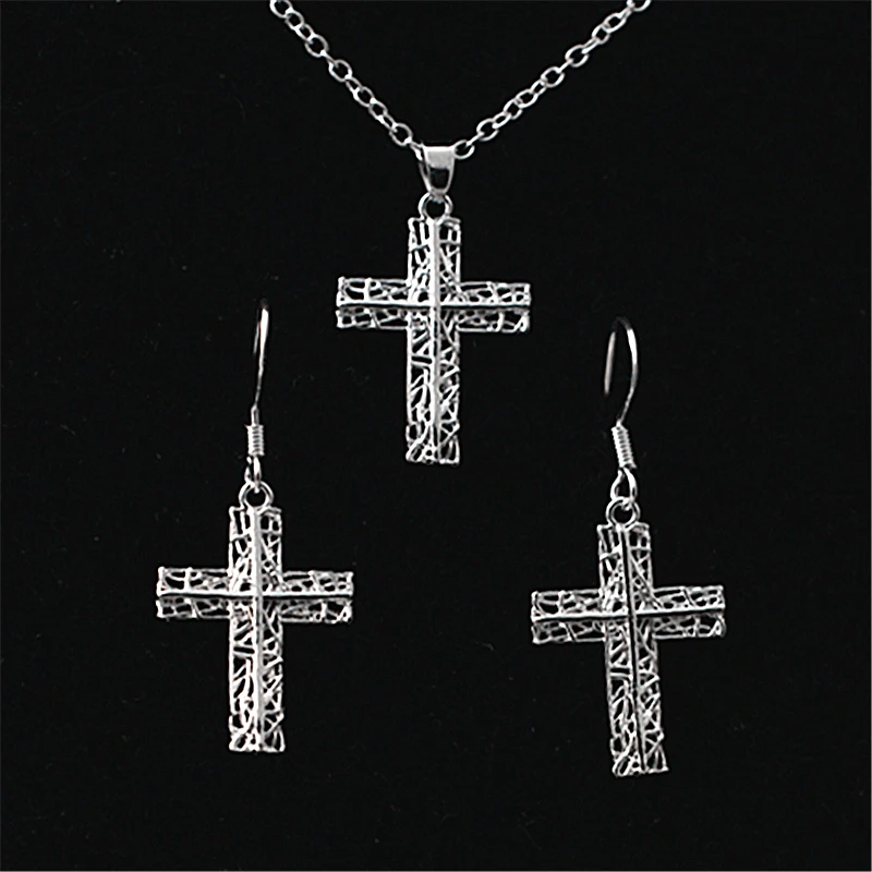 Новое серебряное ожерелье серьги с подвеской классические изысканные