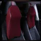 Подголовник, Автомобильная подушка для шеи, поясничная подушка для сиденья, Автомобильная подушка для спины, подголовник с эффектом памяти, ткань для стула, подушка для путешествий - Цвет: Red wine