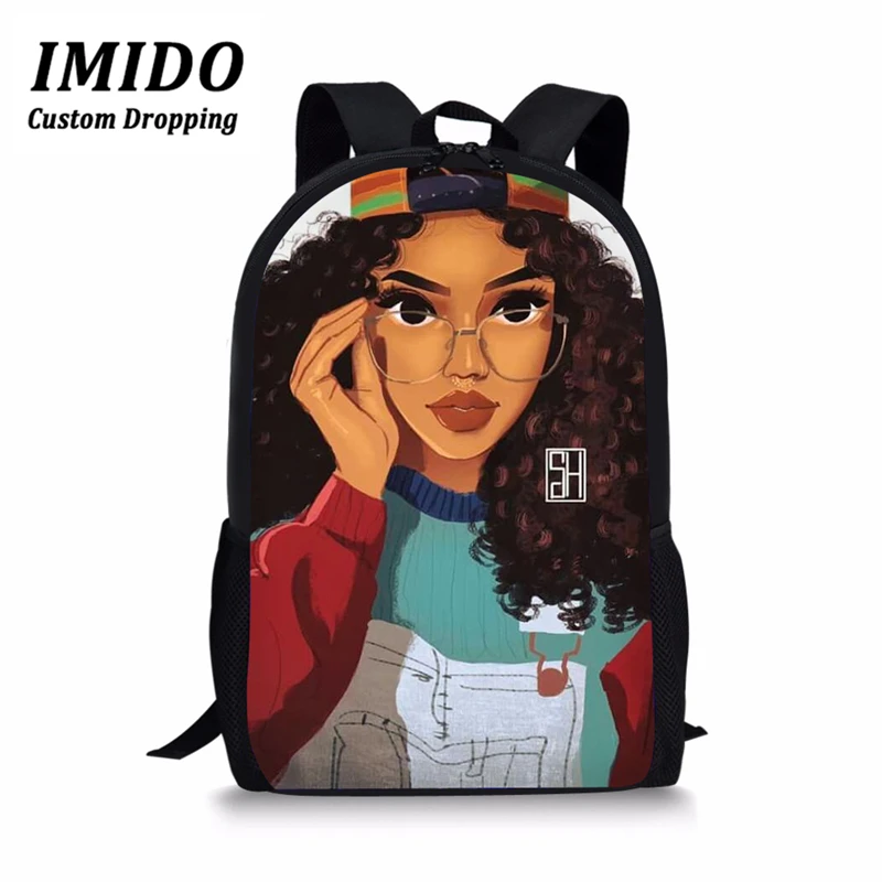 Рюкзак IMIDO для девочек-подростков; школьные сумки; Черный художественный рюкзак с принтом для девочек-подростков; Детский рюкзак; рюкзак для книг; Mochila Escolar