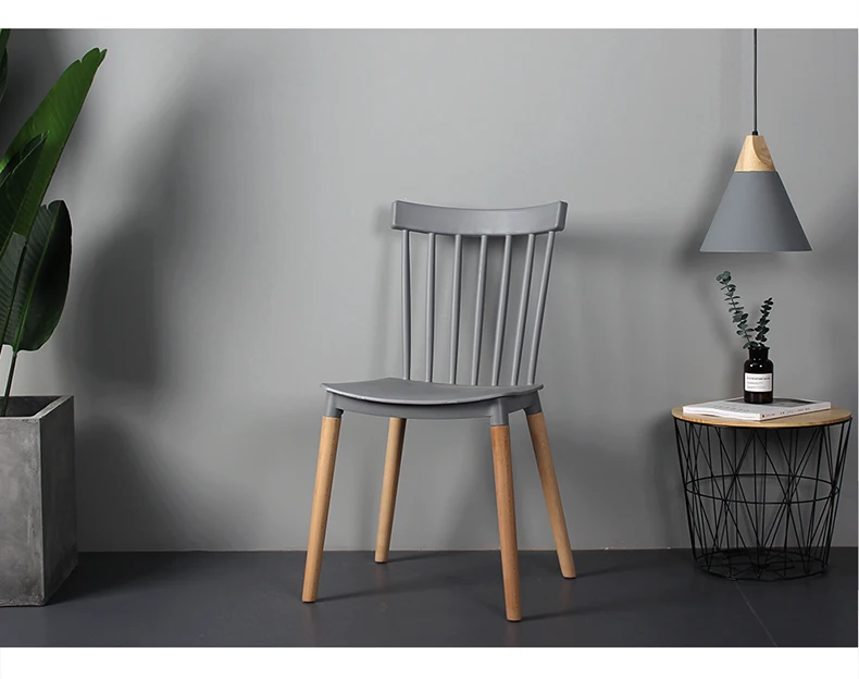 Простое Скандинавское кофейное кресло Ins, повседневное обеденное кресло, японские пластиковые стулья из массива дерева, стулья для отдыха