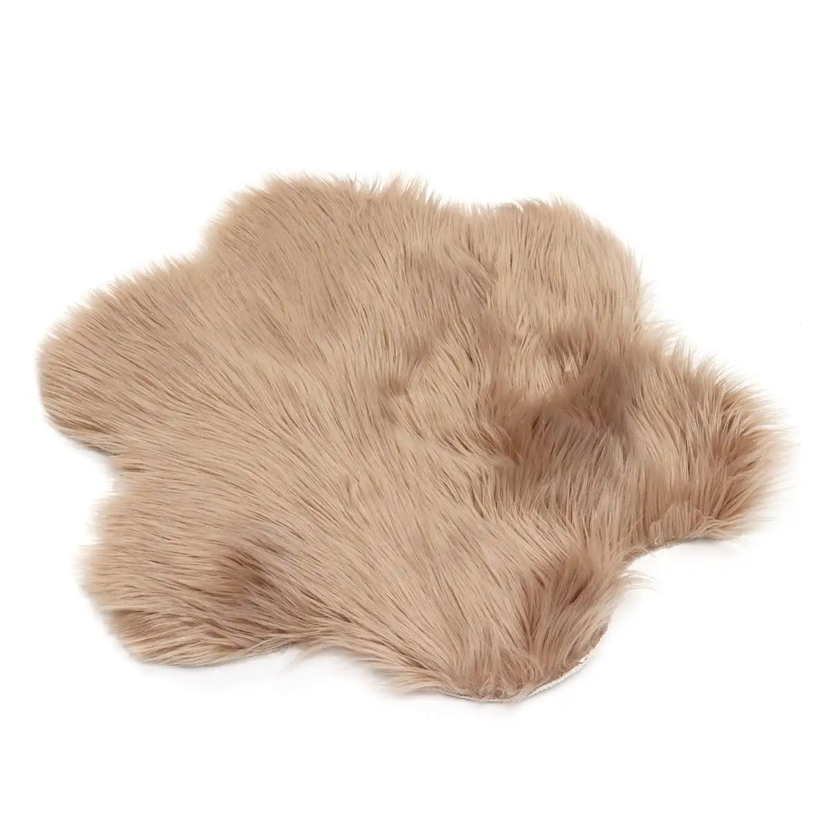 Khaki-60CM Пушистые ковры в форме цветка для гостиной Декор Ковер из искусственного меха длинные плюшевые ковры для спальни детская комната мохнатый ковер - Цвет: Khaki-60CM