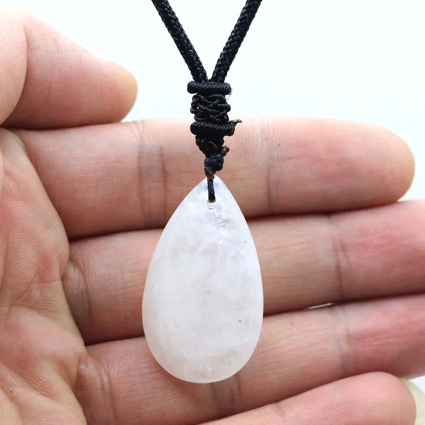 Natural Healing Crystal Quartz Stone Necklace Amethysts Lapis Lazuli Agates Tear Drop Tiger Stone Pendant Necklace Jewelry 3