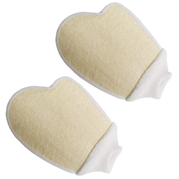 

Exfoliating Loofah Glove Luffa Bath Mitt- 2 PCS Loofah Body Skin Massage Deep Clean Scrubber