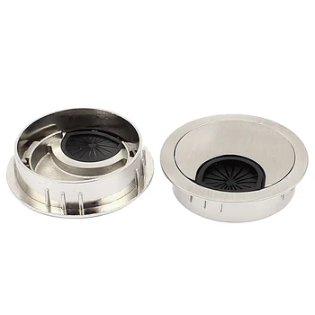 

2 pcs PC Desk Computer Stainless Steel Metal Cable Entry Cable Socket cable hole cover