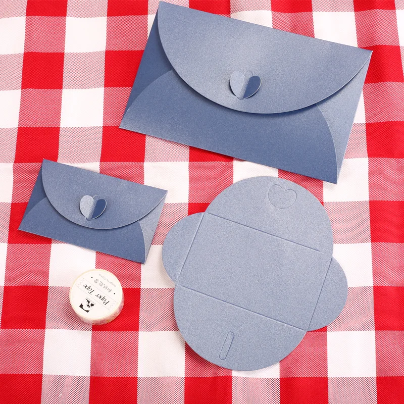 

10 PCs Paper Envelope Creative Message Card Envelope, Bank Card Membership Card Mini Love Heart Button Envelope 10x6cm