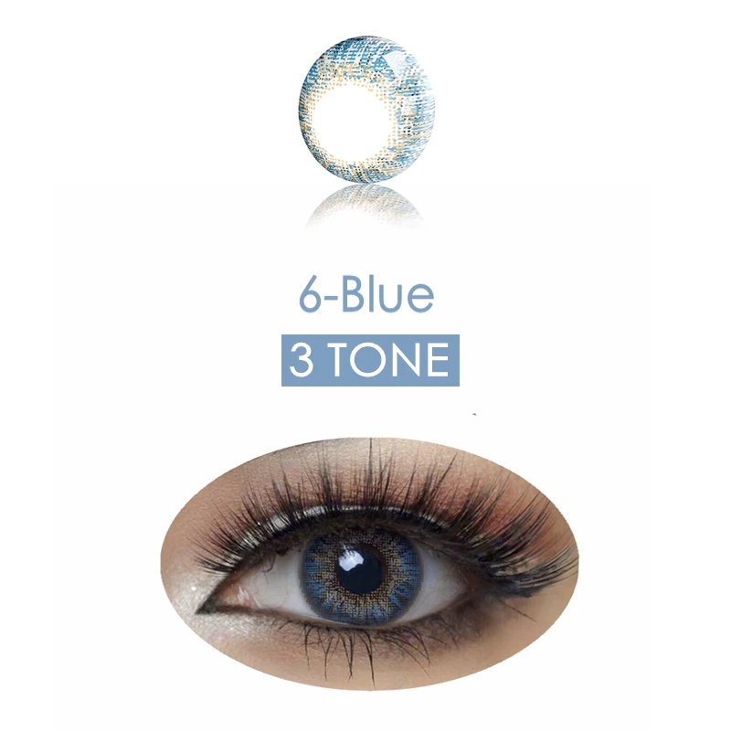 6-Blue Цветные контактные линзы серии 3 Tone - Цвет: 6-Blue