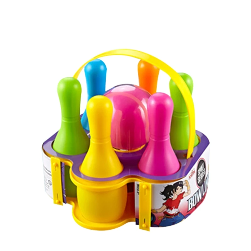 6 Pins 1 Ball Kids Sports Bowling Toy Set Colorful for Children | Игрушки и хобби