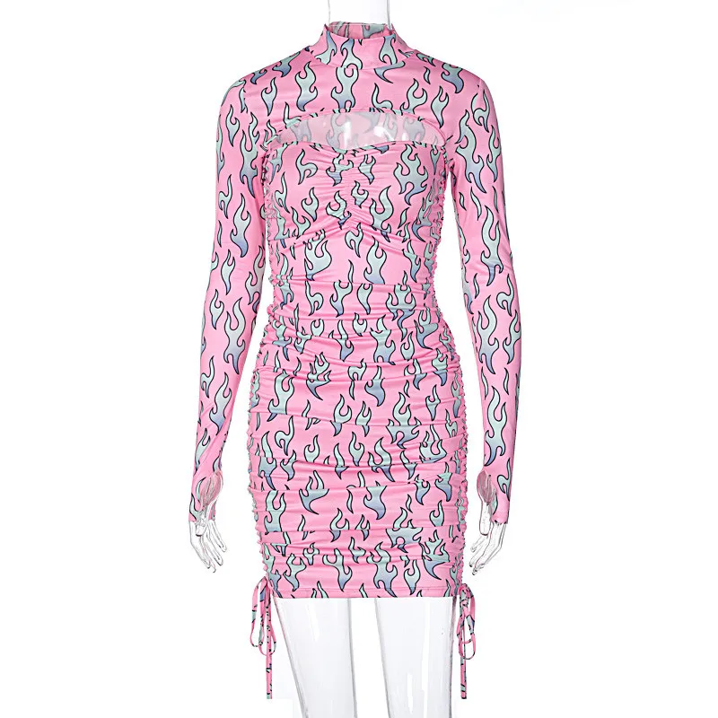 print turtleneck dress14