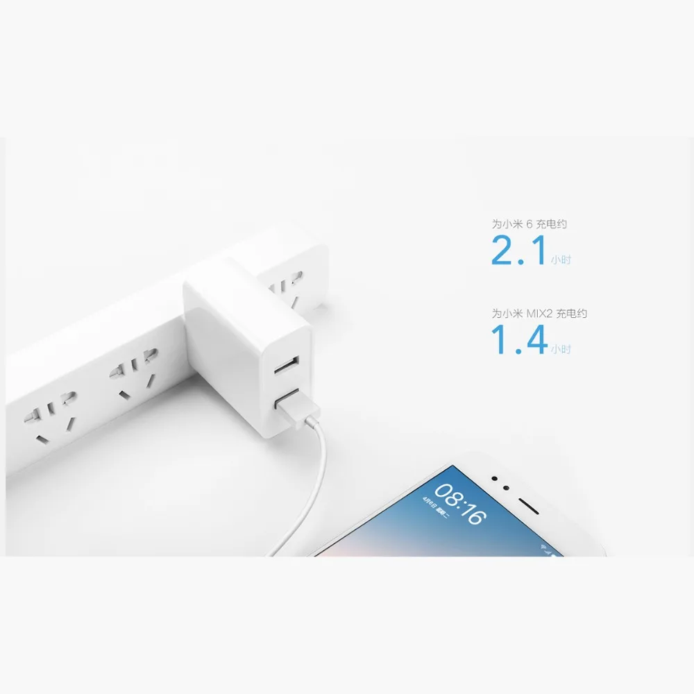 Оригинальное зарядное устройство USB QC3.0 2A Быстрая зарядка защита от короткого замыкания 2 порта 36 Вт
