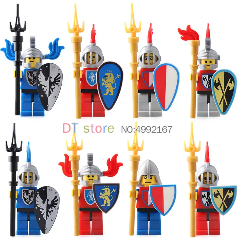 

50PCS/LOT Building Blocks Crusader Knights Medieval Knights Gladiatus Knights Figure Toys FOR Children Gifts Ax9819