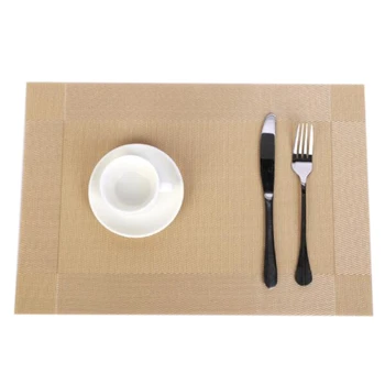 

6 Pcs Placemat Fashion PVC Dining Table Mat Plate Pads Bowl Pad Coasters Table Cloth Pad Mats Table Bowl Mats Home Decor Gold