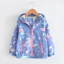 Babyinstar/ радужные пальто для девочек; ветровка с рисунком для маленьких девочек; детская одежда; Весенняя верхняя одежда и пальто с единорогом