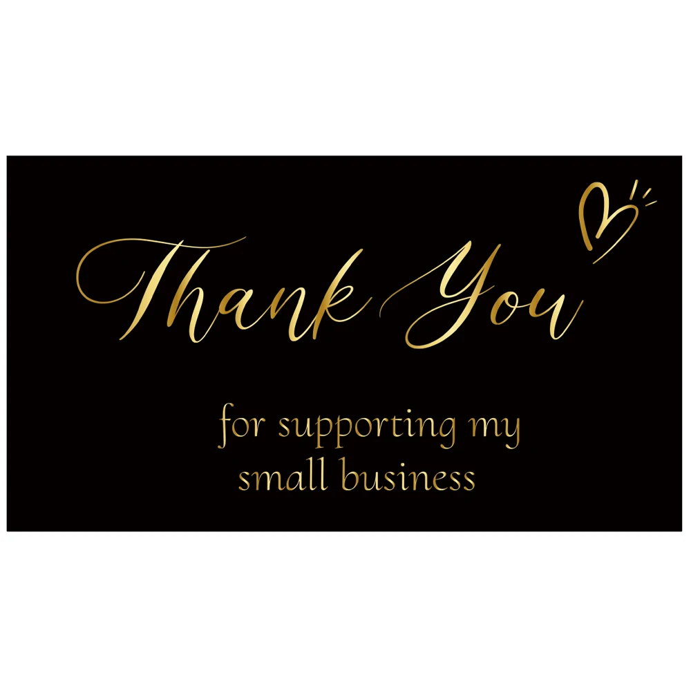 Black and Gold Thank You Card