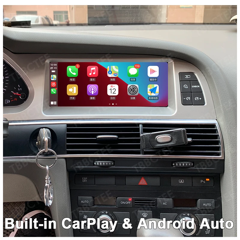Android 10 Wireless CarPlay 8+64GB For Audi A6 C6 4f 2005~2011 MMI 2G 3G Car Multimedia Player GPS Navi Stereo WiFi Bluetooth