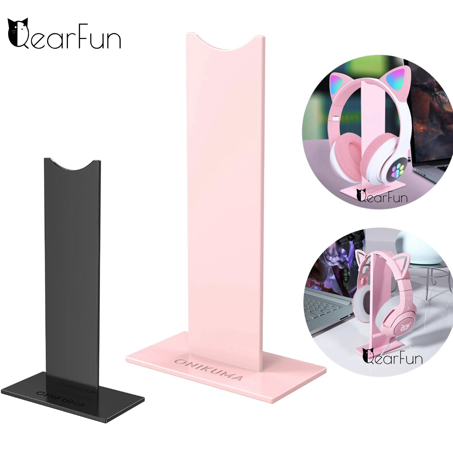 Pink Cat Wireless Headphone Stand Rack For Onikuma Gaming Headset Stand