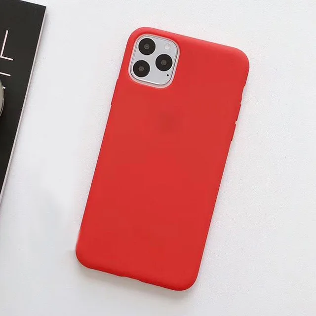 Red Однотонные силиконовые чехлы для iphone 11 11Pro Max для Apple 6 6S Plus X XS MAX XR 7 8 милый мягкий модный простой чехол для телефона - Цвет: Red