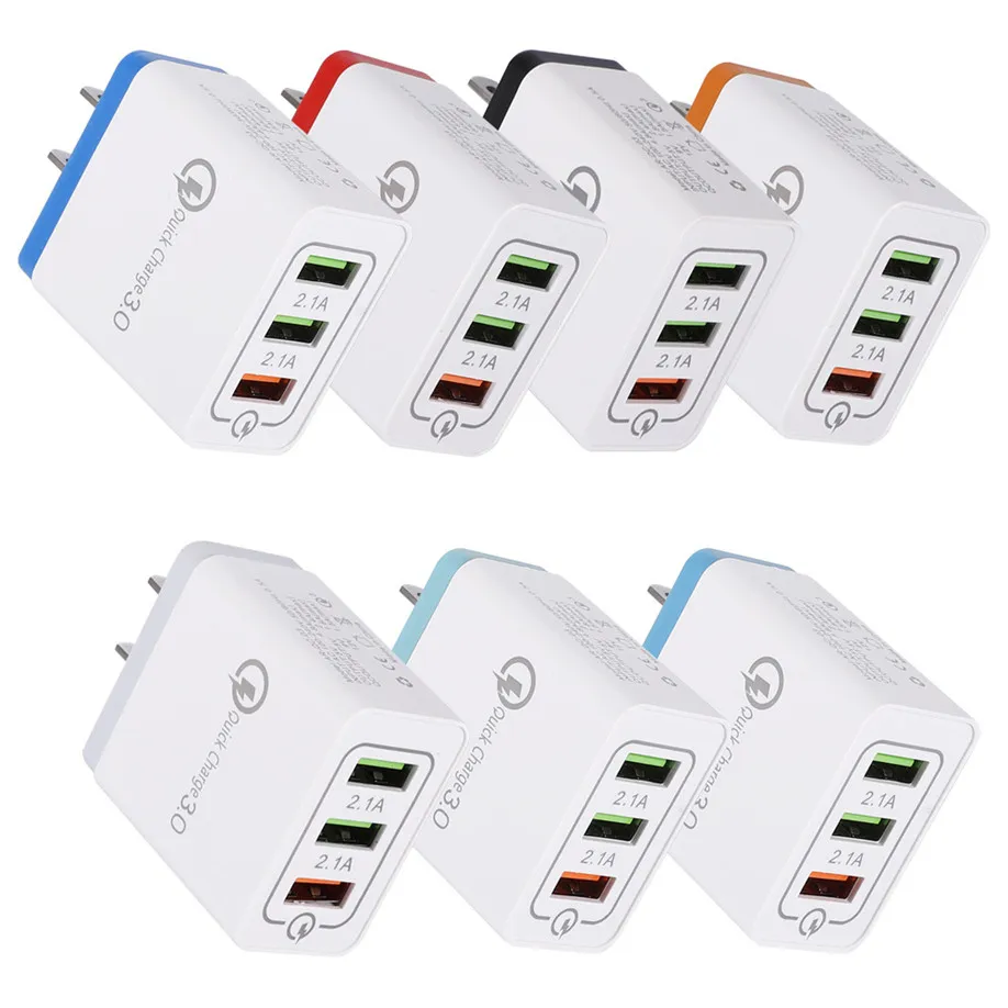 3USB 3 порта QC3.0 быстрое зарядное устройство 18 Вт QC 3,0 USB быстрая зарядка Поддержка умный адаптер быстрой зарядки для SAMSUNG IPHONE HUAWEI