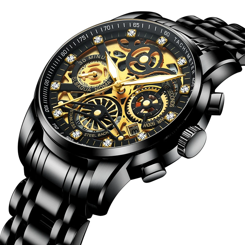 New Fashion Mens Watches with Stainless Steel Strap High Quality Accurate Waterproof Men's Business Watches Four Color