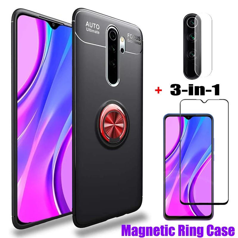 3 в 1 чехлы для телефона + камера стекло redmi9 note 9pro чехол редми нот 9s 9с ноут 8т ми 9про