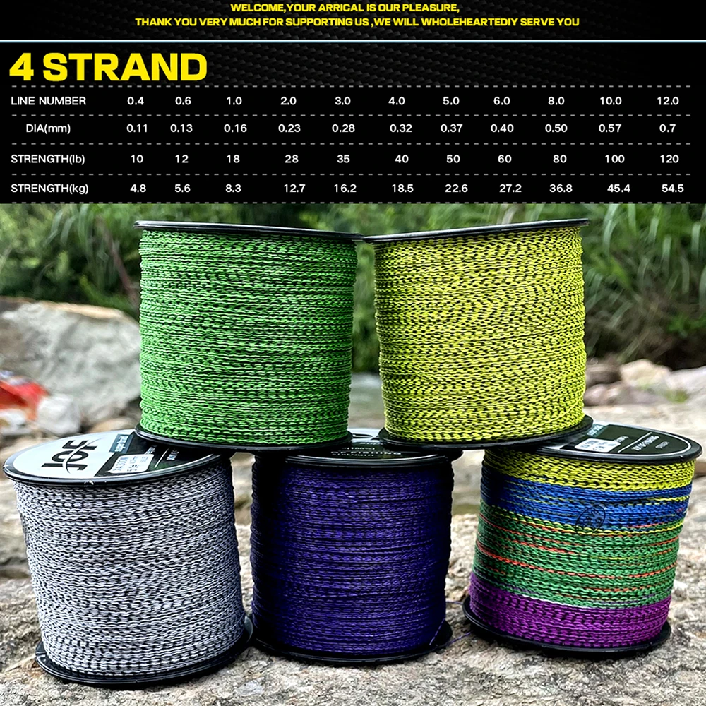JOF 300M 4 Strands Braided Fishing Lines Multifilament PE Spotted Invisible 10-80LB Diameter 0.11-0.50mm Fishing Tackle