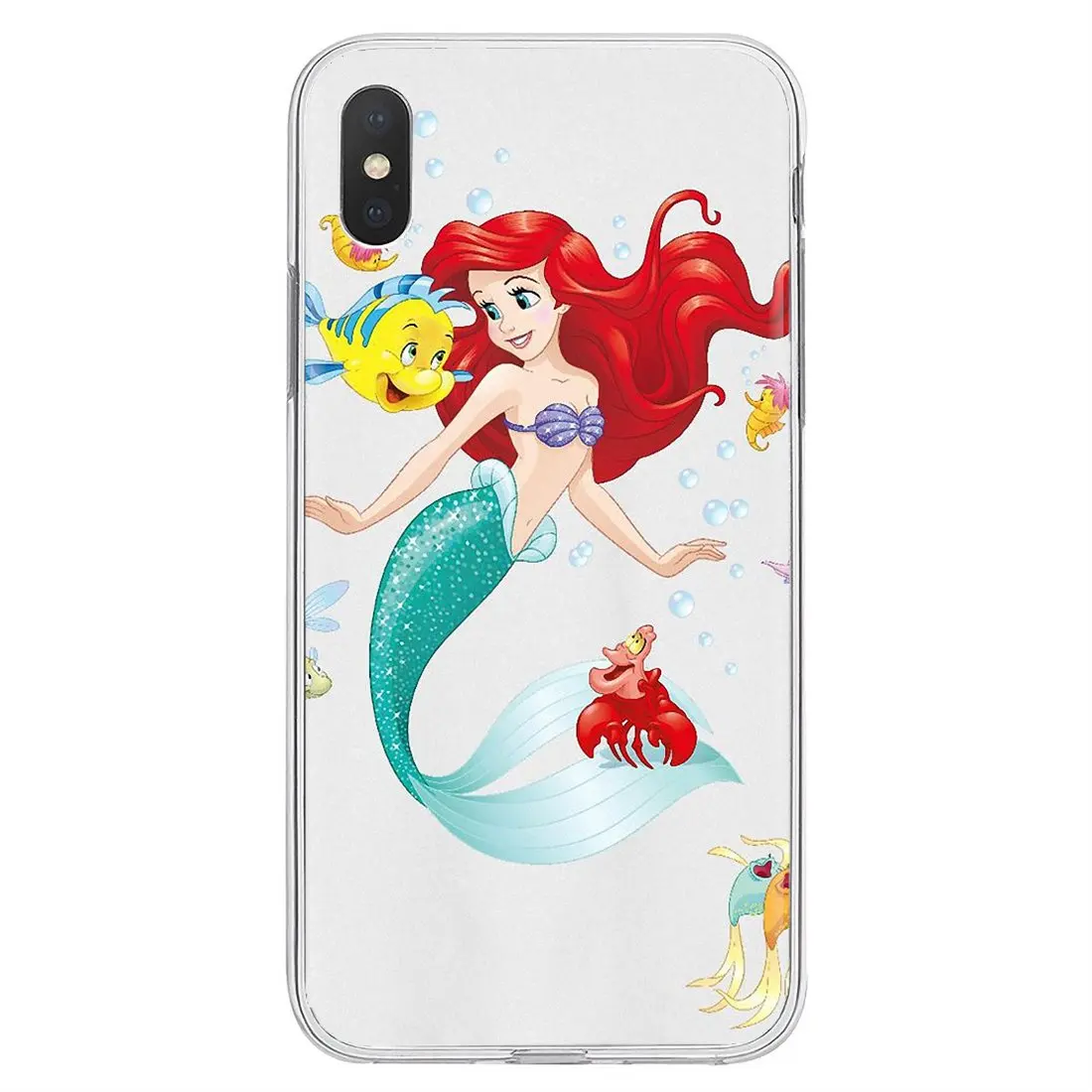

Silicone Skin Case For Xiaomi Mi5 Mi5S Mi6 Mi A1 A2 5X 6X 8 9 Lite SE Pro Mi Max Mix 1 2 3 2S Princess Ariel Little Mermaid Snow