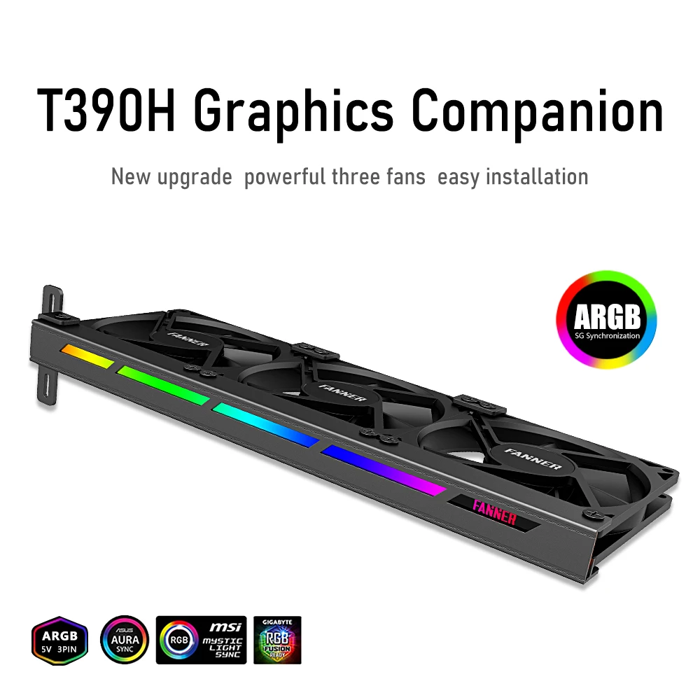 Кулер T390H VGA два вентилятора 90 мм для корпуса настольного компьютера PCI видеокарты