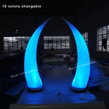 2,4 м 8 футов, изменяющий цвет, светодиодный, светящийся, надувной конус, вечерние, декоративный, надувной рожок в виде бивня для свадебных мероприятий, клубных украшений