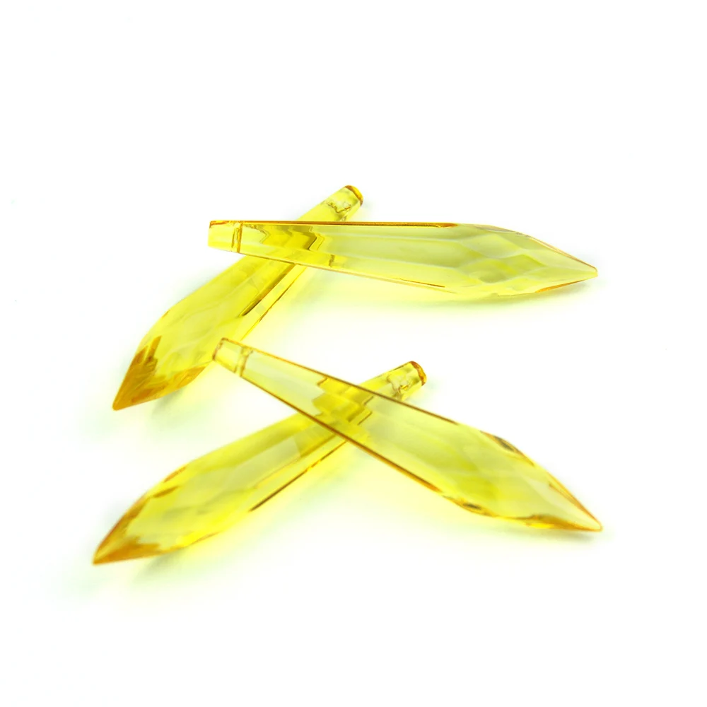 topaz 10 шт./партия, разноцветные остроконечные бусины, хрустальные U-drop призмы в одном отверстии, сосулька, блеск, подвески, части для DIY и вечерние - Цвет: topaz