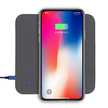 

Soft PU Leather Wireless Qi Charging Holder Mouse Pad Mat Fast Charger Anti-Slip Mouse Pad for iPhone for Samsung for Huawei