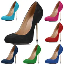 

CHMILE CHAU Suede Sexy Dress Party Shoes Women Round Toe Stiletto Iron High Heels Fashion Ladies Pumps Zapatos Mujer 3845-b