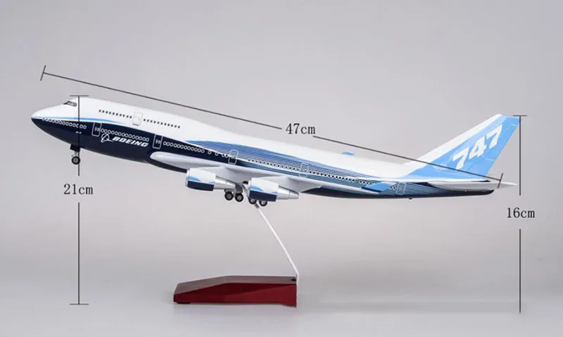 1/150 масштаб 47 см авиакомпания Boeing B747 самолет Международный Самолет Модель W свет и колесо литье под давлением пластик Смола самолет