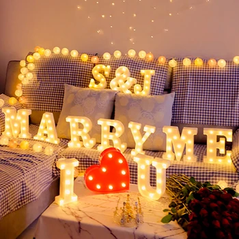 

Alphabet Letter LED Lights Marquee Sign Number Lamp Decoration Night Light For Party Bedroom Wedding Birthday Christmas Decor