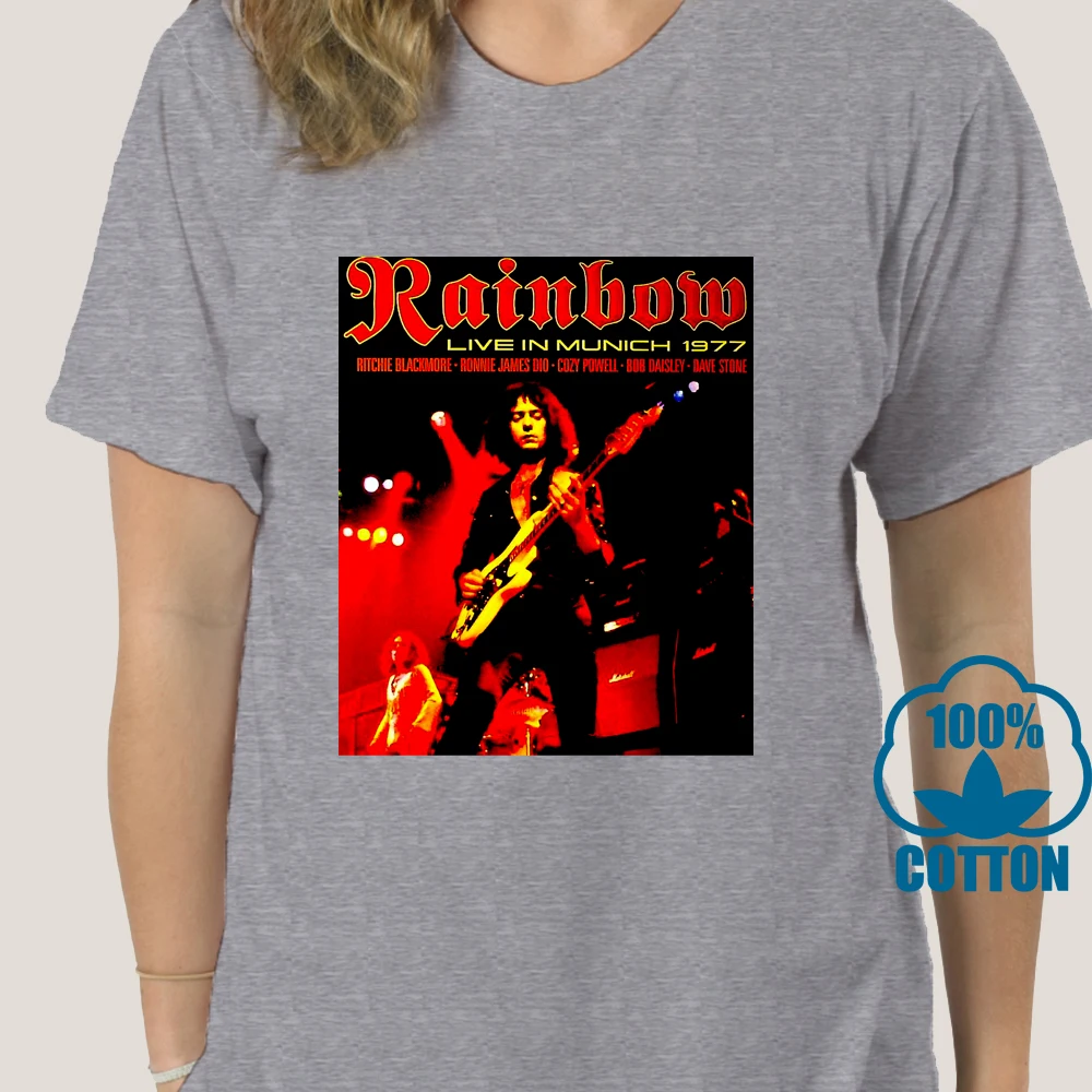 Official Rainbow Live In Munich T-Shirt English Rock Band Ritchie Blackmore