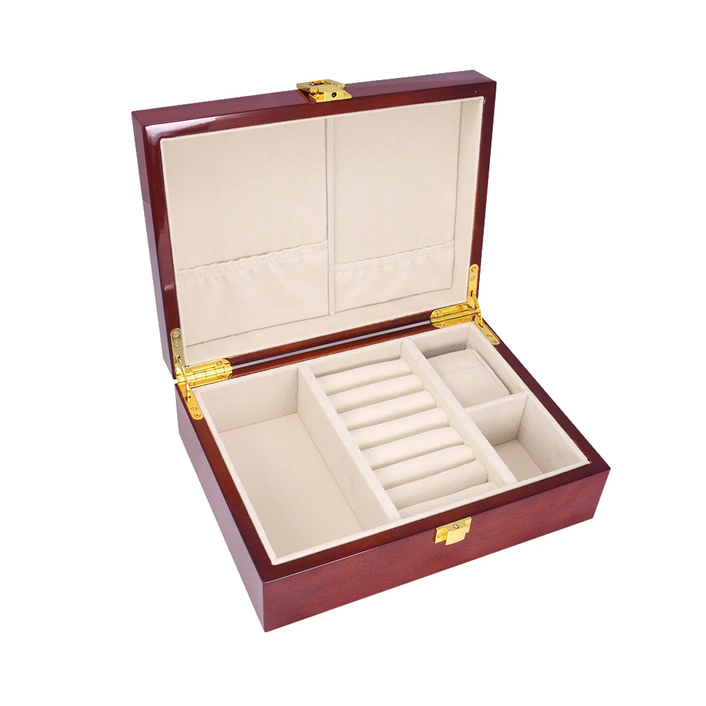 Wood Luxury Cufflinks Case Wooden Jewellery Box Rectangle Painted Jewelry Packaging For Men 