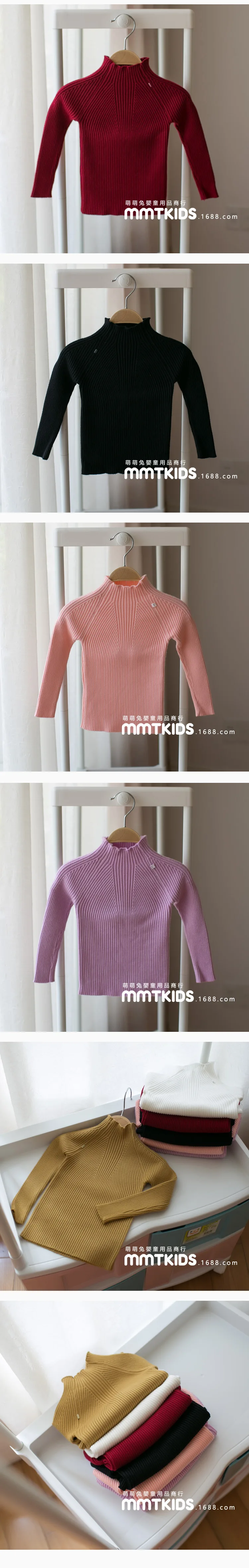 Mmtkids/Детский свитер в Корейском стиле для девочек; осенне-зимняя Базовая рубашка в полоску; dan li shan; нижнее белье; G521