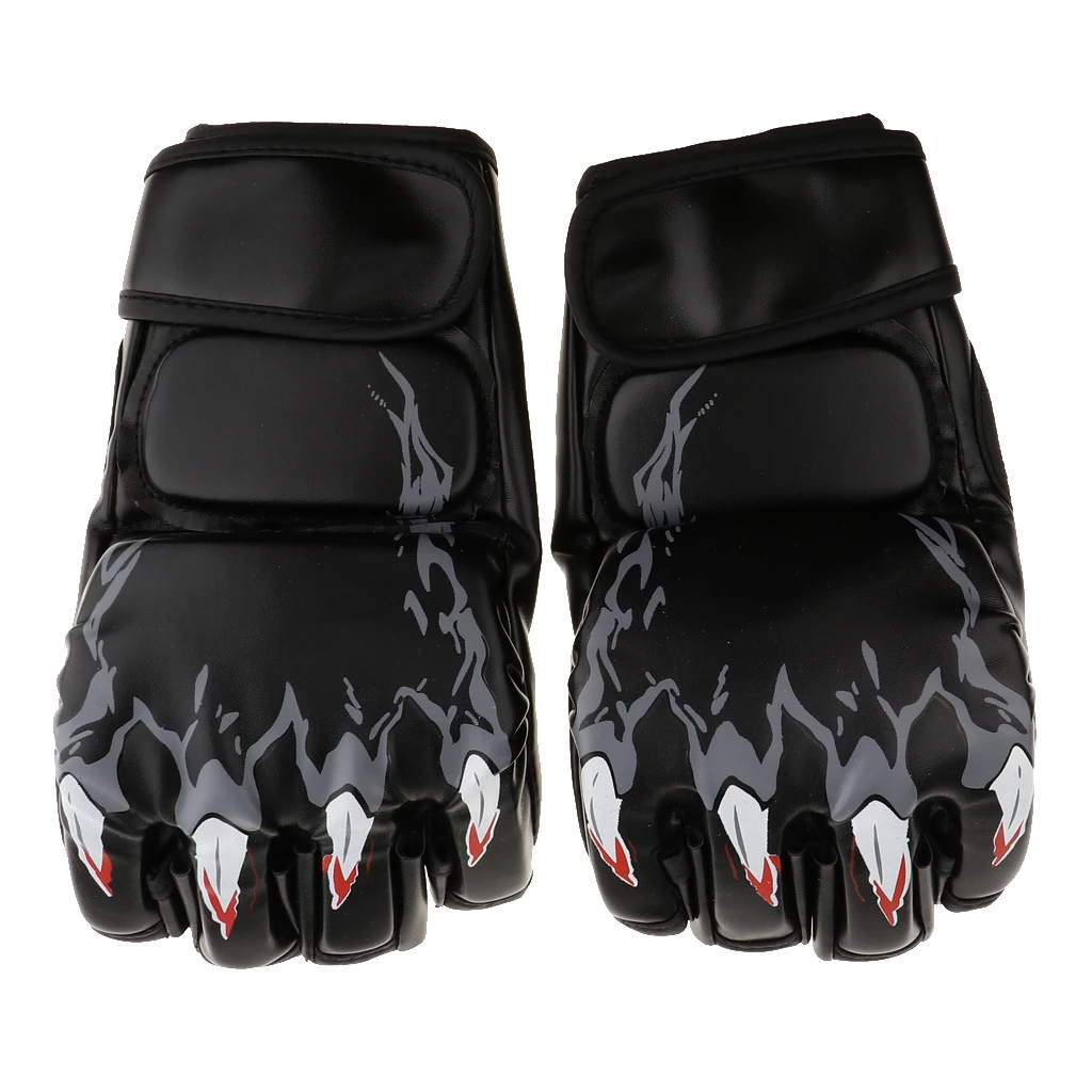 Women Men Pu Leather Half Finger Boxing Gloves Glove For MMA  Sparring Fight Punching Mitts Kickboxing Glove Mitts