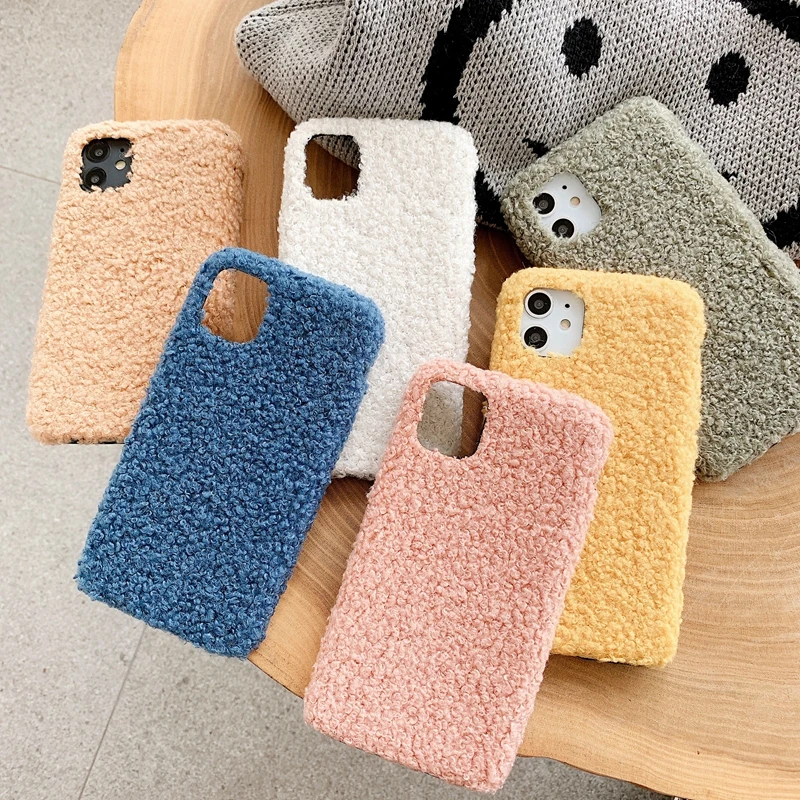 

Fashion Simple plush Cases For Huawei P20 Pro P30 Pro Nova 3 4 5 Mate 30 Pro Soft Silicone Slim Warm Plush Cover honor 10 case