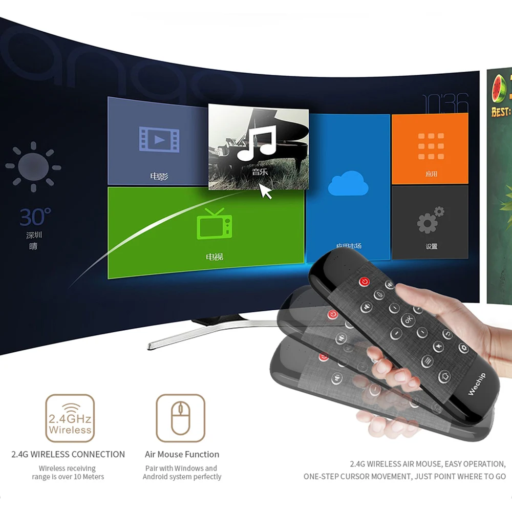 Wechip W2 Pro Air Mouse голосовой пульт дистанционного управления микрофон 2 4G