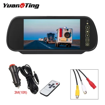 

YuanTing 7 Inch TFT LCD Color Display Rear View Monitor Screen with 2 AV Input for Car Reverse Back Up Cameras Easy Installation