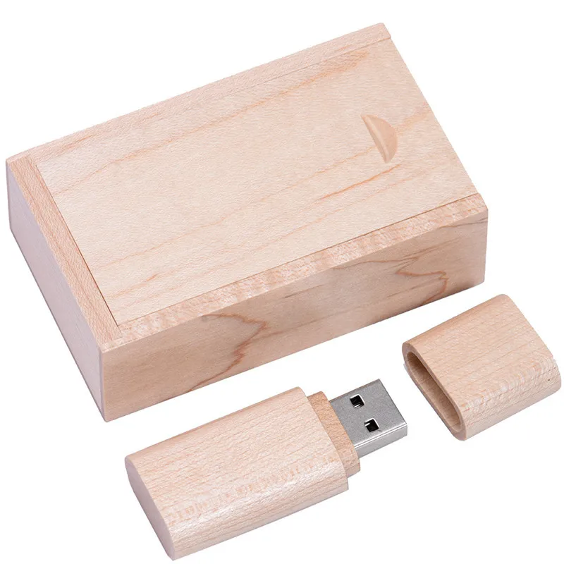 JASTER(более 10 шт бесплатный логотип) клен деревянные USB+ коробка USB флэш-накопитель Флешка 4 ГБ 8 ГБ 16 ГБ 32 ГБ карта памяти подарок для фотографии - Цвет: Maple