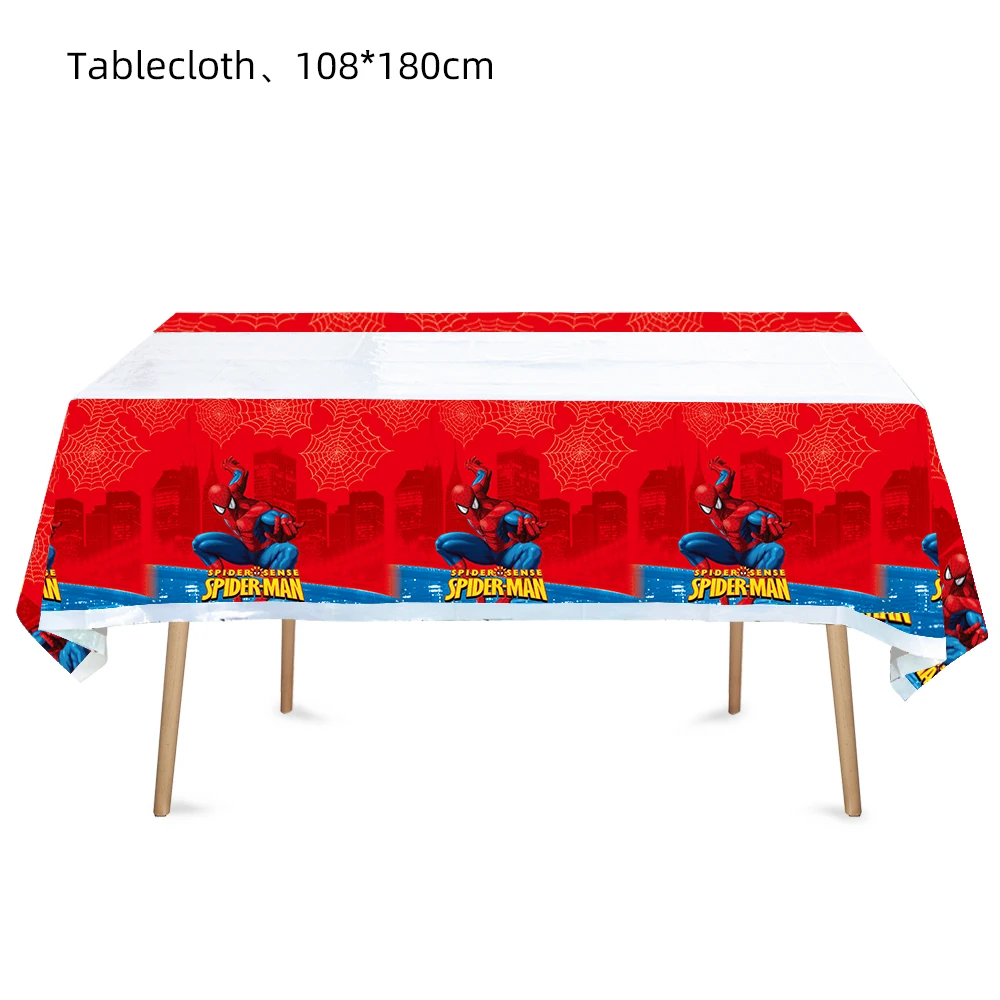 Spiderman Tablecloth Disposable Table Cloth SpiderMan Theme Kids Happy Birthday Party Supplies Decoration Plastic Table Cover engagement balloon decoration