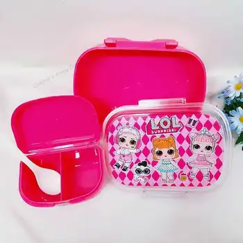 

LOL Surprise Doll Lunch Box Cartoon Student Work Children Single Layer Compartment Plastic Lunch Box Portable Small Bowl