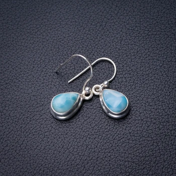 

StarGems Natural Caribbean Larimar Handmade 925 Sterling Silver Earrings 1" D6657