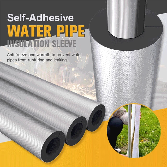 Aislamiento de tubo de espuma autoadhesivo de estilo abierto para tubería  de agua, manga de aislamiento de papel de aluminio para aire acondicionado,  diámetro interior de 27mm - AliExpress