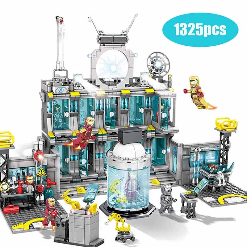 

Marvel Avengers 4 Iron Man Base 76107 76108 76123 76125 76126 76131 Block Set Compatible Legoinglys Building Brick Toy Kids