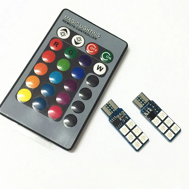 2 шт. Автомобильные светодиодные лампы для чтения T10 12SMD 5050 RGB | Автомобили и